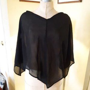 Chic Ladies Sheer Black Poncho